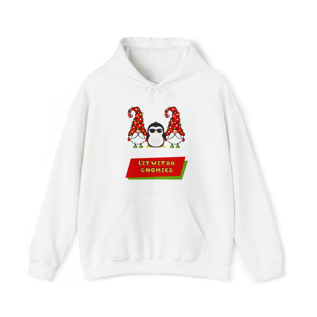 Get Lit with the Gnomies: Festive Holiday Hoodie