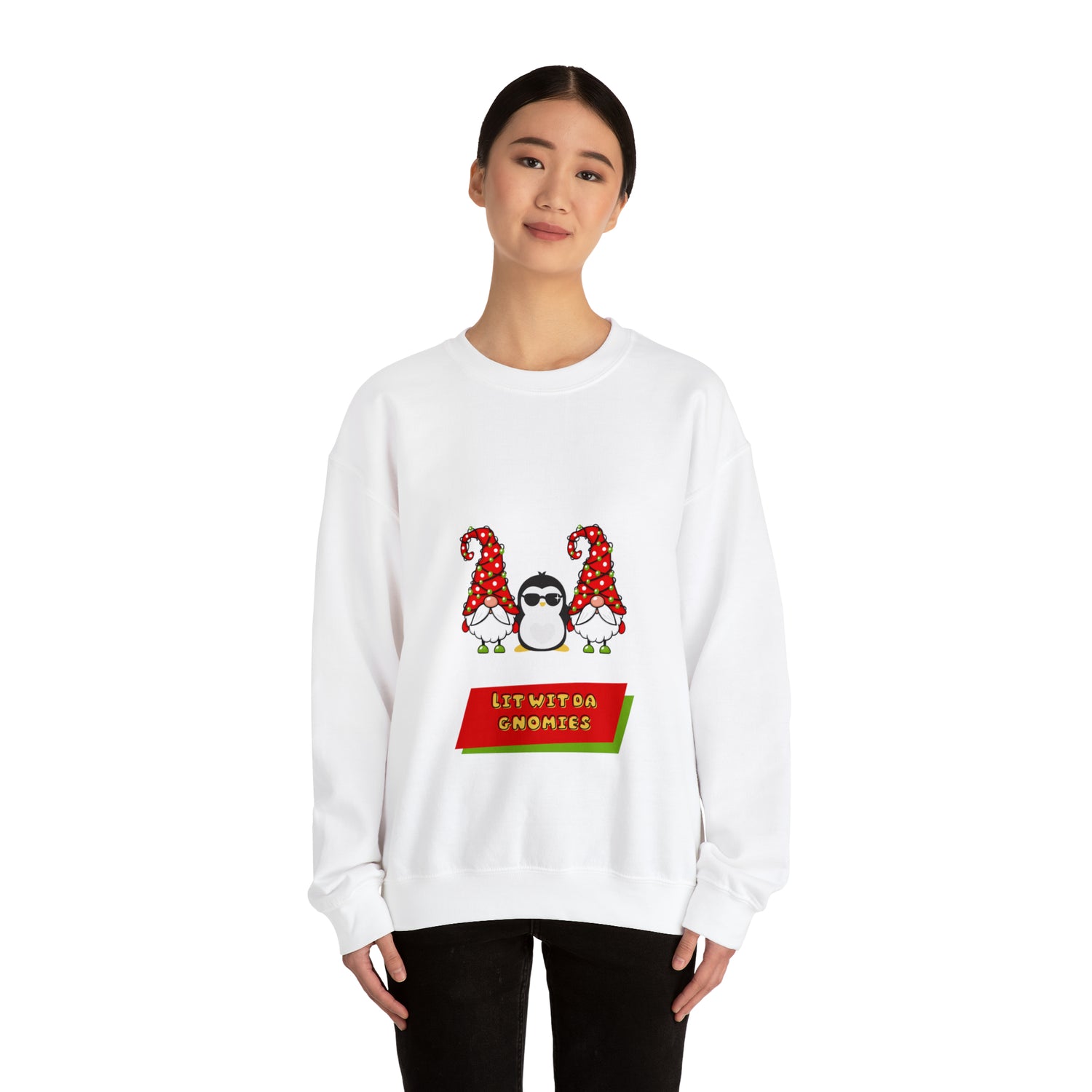 Get lit with the Gnomies - Festive Holiday Sweatshirt