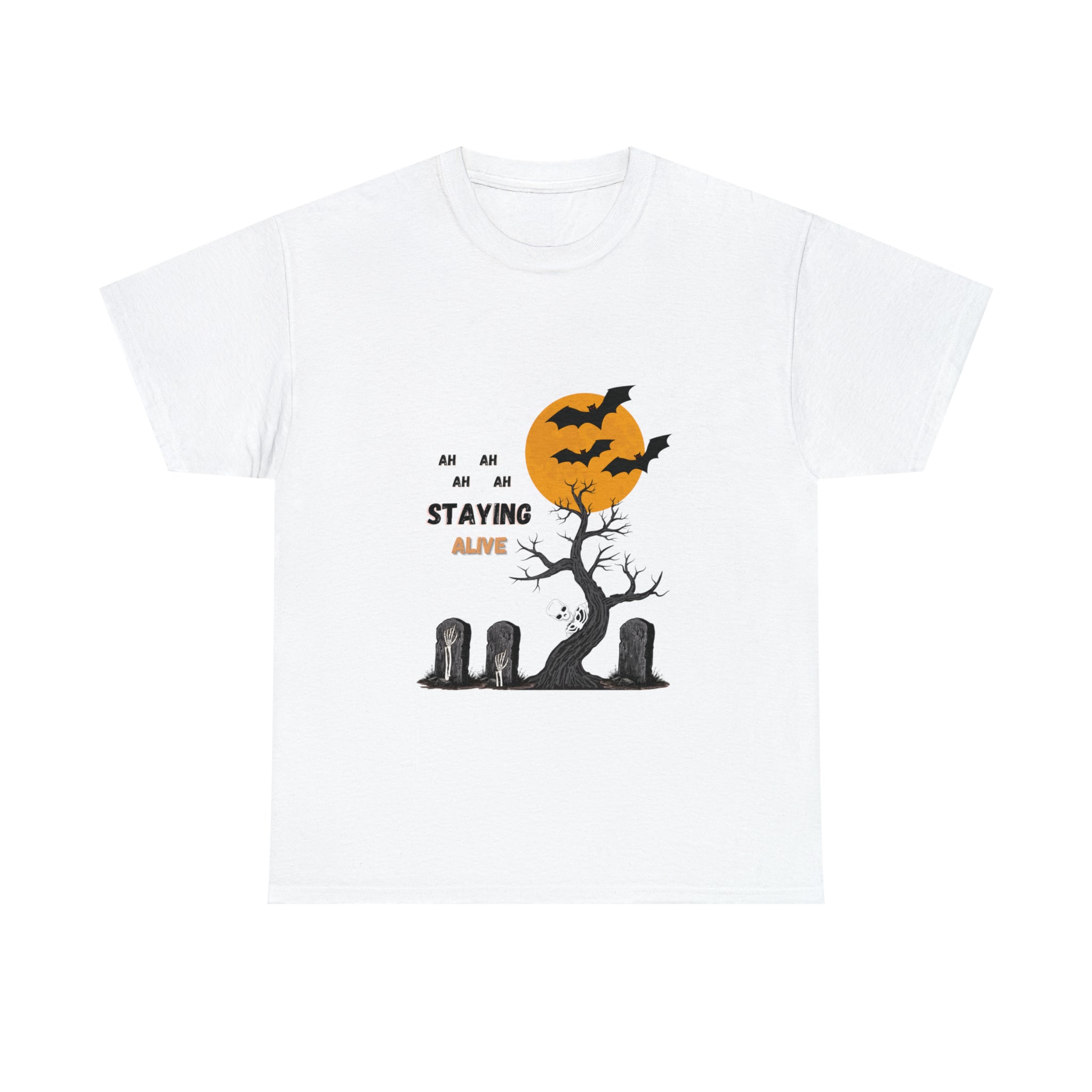 Graveyard Groove: Staying Alive Halloween T-shirt