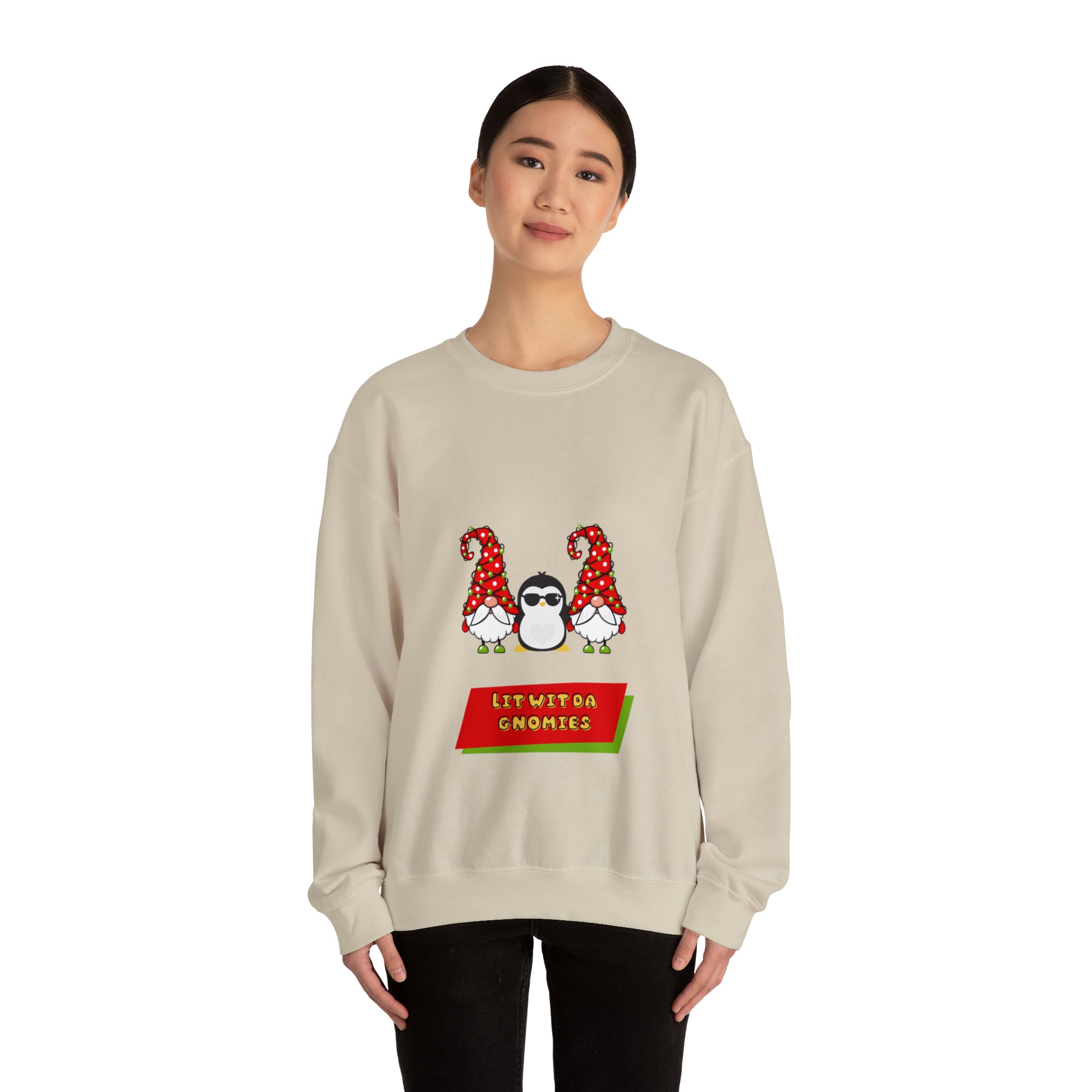 Get lit with the Gnomies - Festive Holiday Sweatshirt