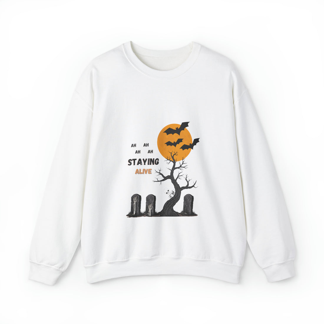 Graveyard Groove: Staying Alive Halloween Sweatshirt