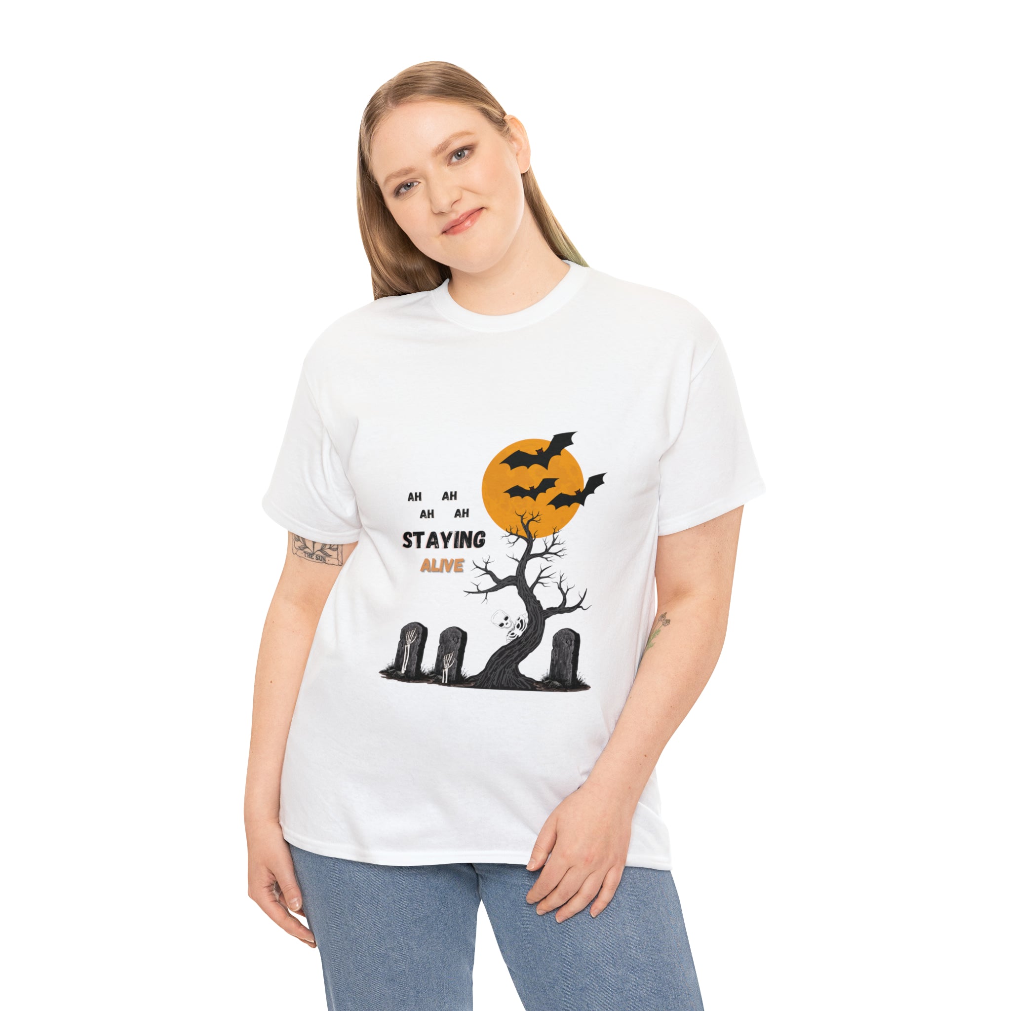 Graveyard Groove: Staying Alive Halloween T-shirt