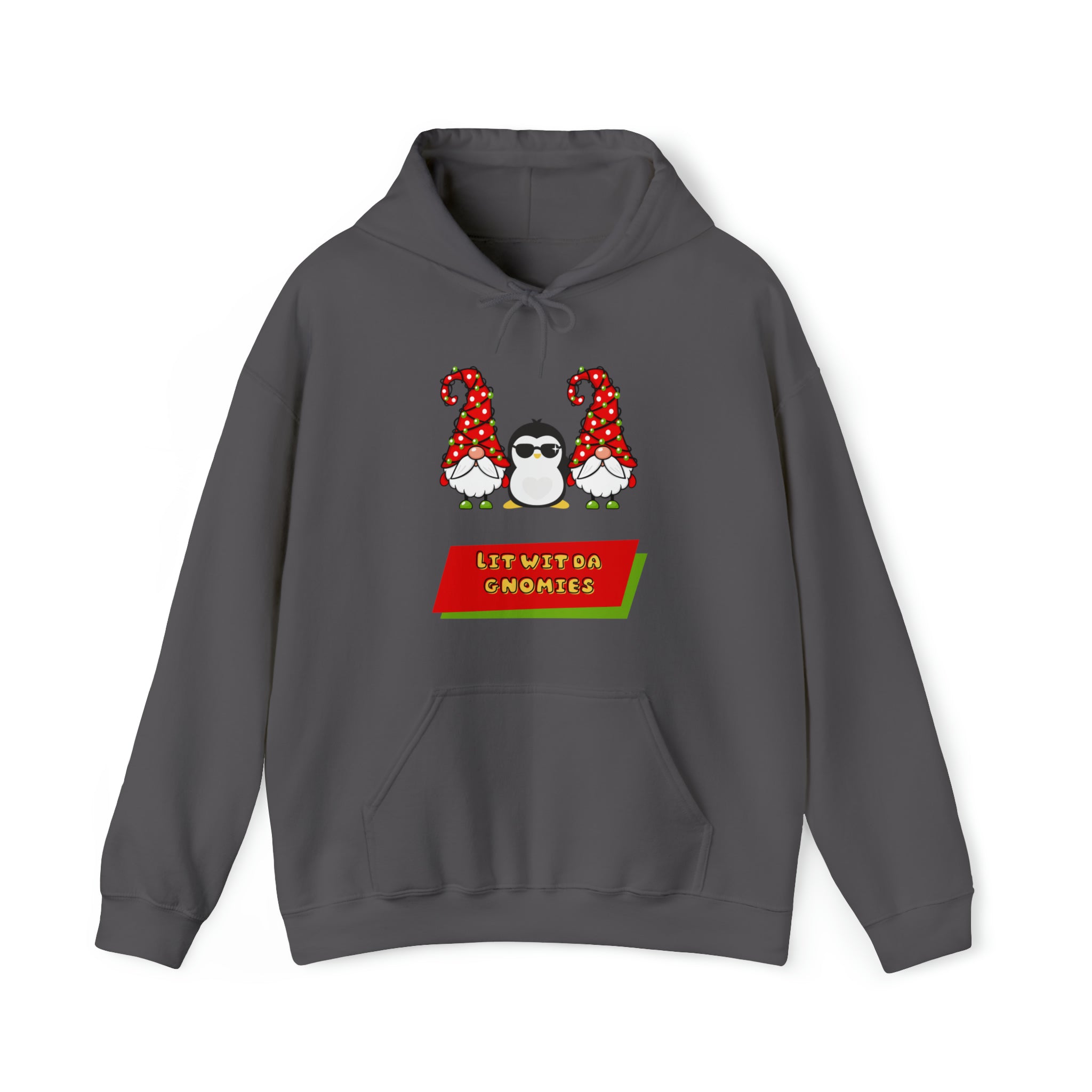 Get Lit with the Gnomies: Festive Holiday Hoodie