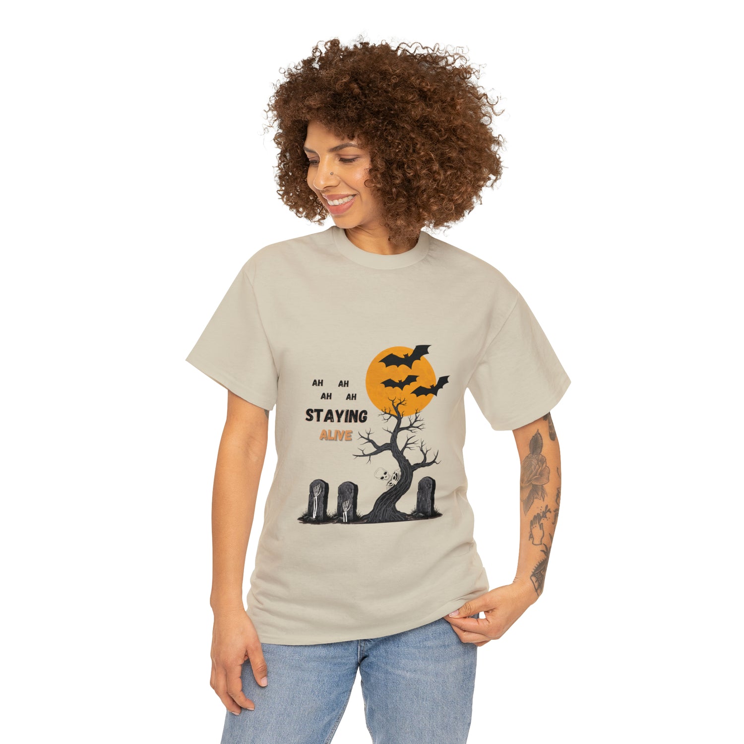 Graveyard Groove: Staying Alive Halloween T-shirt