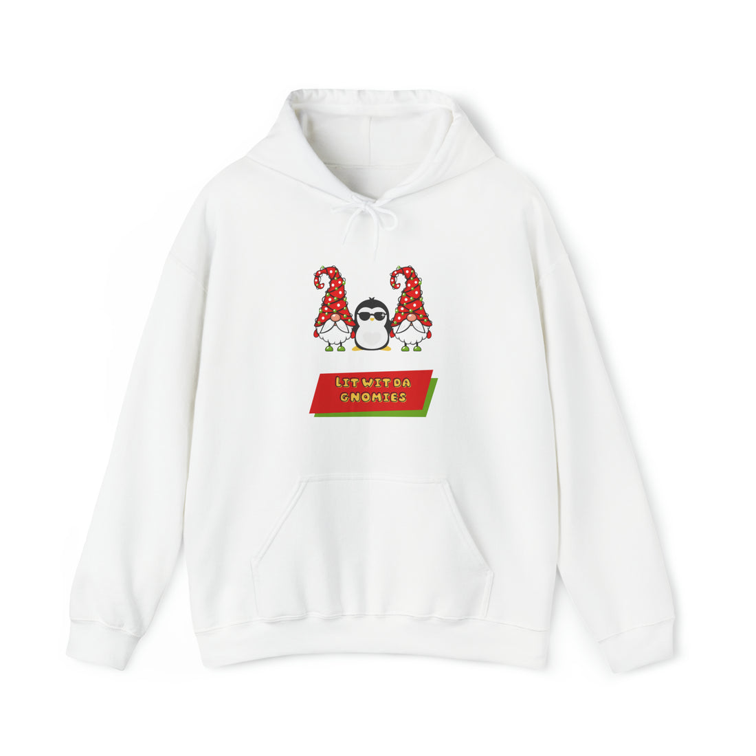 Get Lit with the Gnomies: Festive Holiday Hoodie