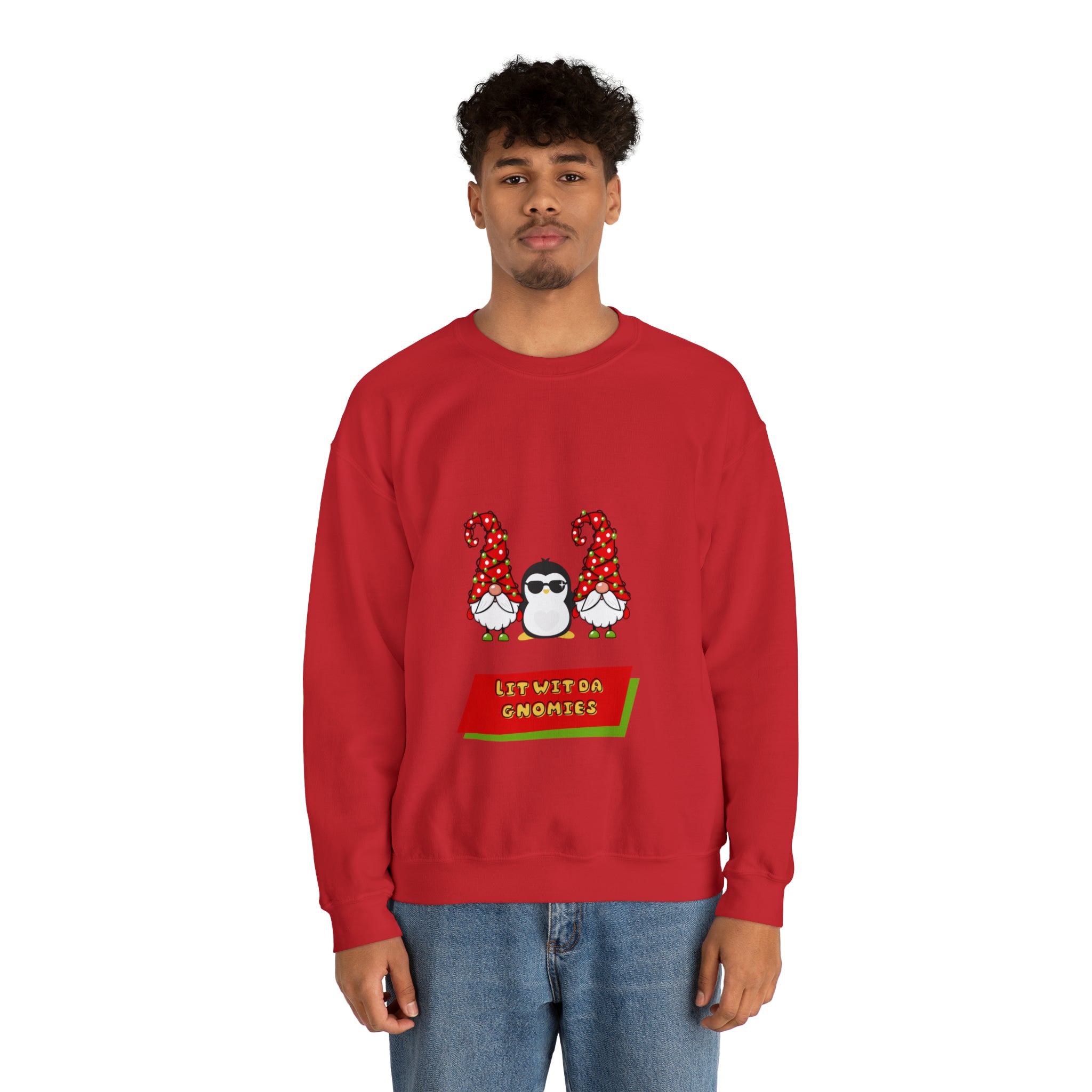 Get lit with the Gnomies - Festive Holiday Sweatshirt