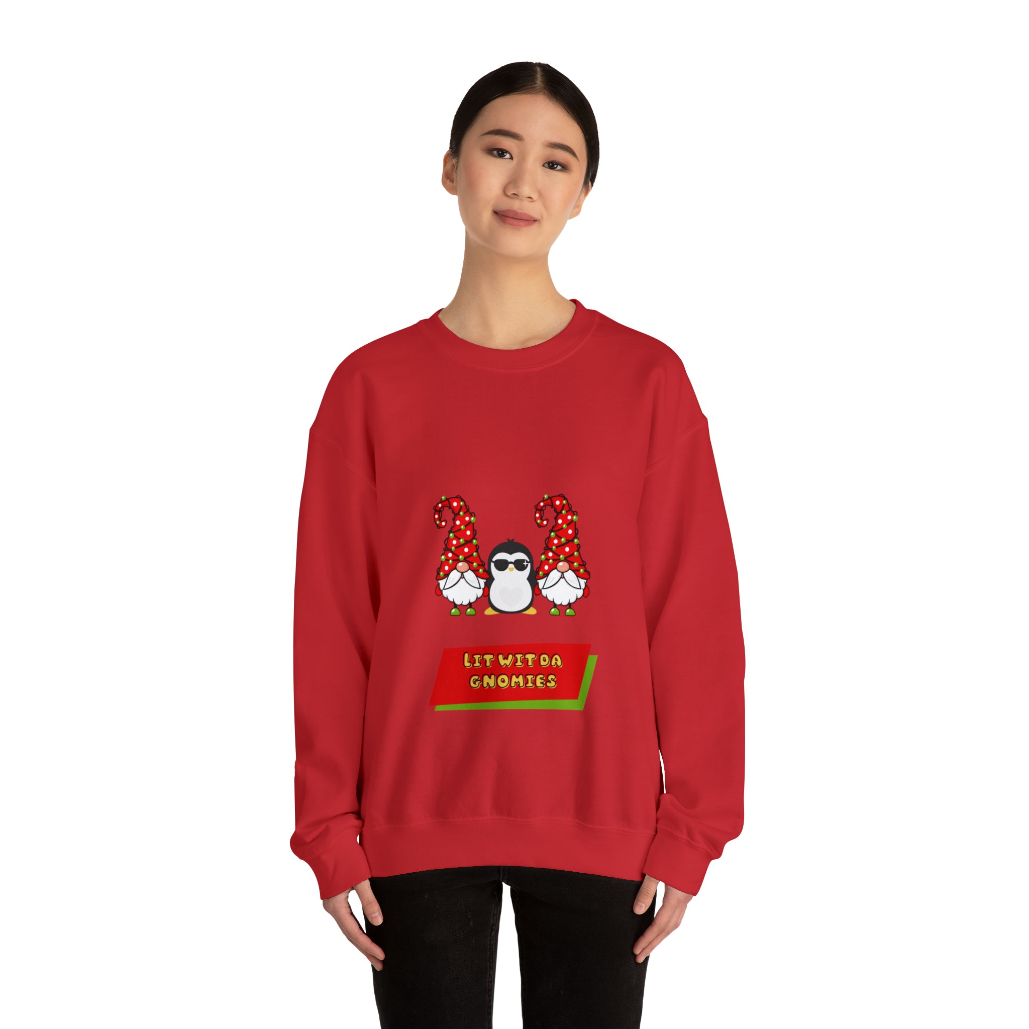 Get lit with the Gnomies - Festive Holiday Sweatshirt